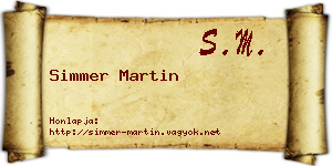 Simmer Martin névjegykártya